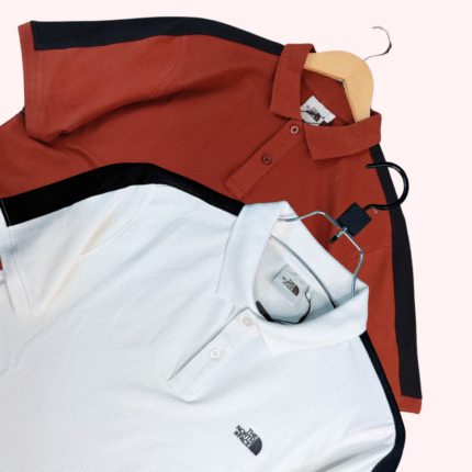 100% Export TNF Premium Polo Brick Red + off-White color