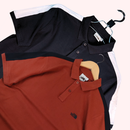 100% Export TNF Premium Polo Brick Red + Black color
